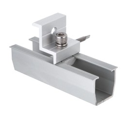 CICMOD Solar Panel Roof Mounting Rail Brackets Mid & End Clamp Fixing Kit 30mm/35mm Set - 30-35mm End Clamp Kit, 1x 12cm Rail + 1x End Clamp