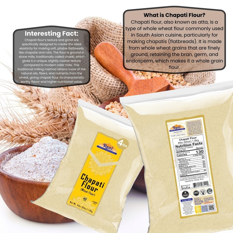 Rani Chapati Flour (100% Pure Whole Wheat Atta), For Making