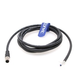 Eonvic Industrial M8 4 Pin A Code Male to Open Male Molded Shielded Aviation Sensor Cable Waterproof IP67 Cat5e High Flex Cable 2m