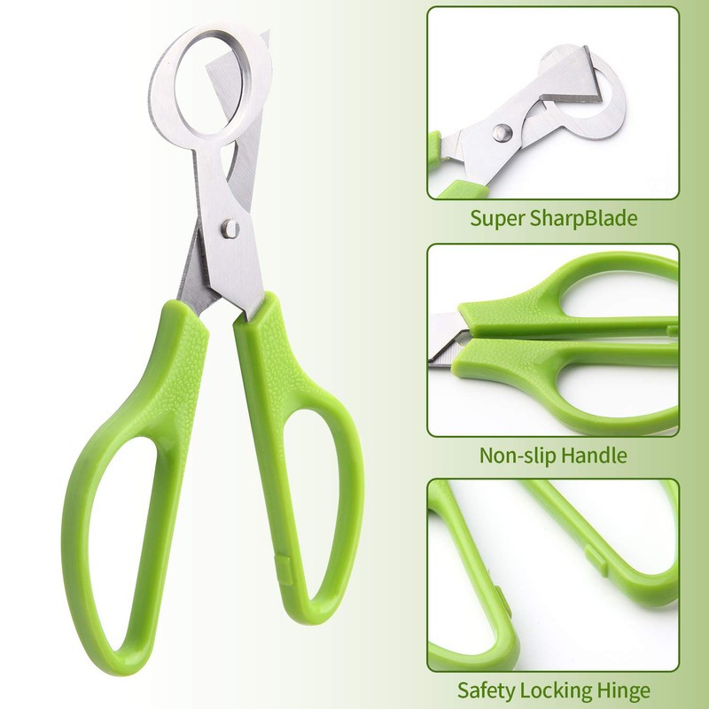 6Pcs Quail Egg Cutter Scissors Kitchen Egg Shears Tool (Green)
