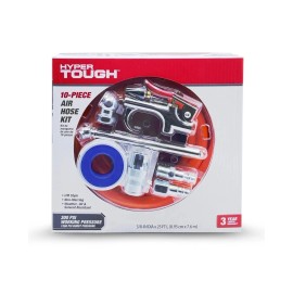 HyperTough 3/8in x 25ft PVC Air Hose and 10 Piece Quick Starter Accessory Kit