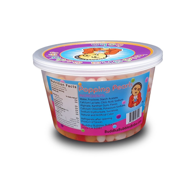 Premium RAINBOW Mixed Fruit Popping/Bursting Boba Pearls/Boba Bombs Dessert Topping