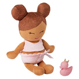 LullaBaby Plush Baby Bath Doll - Light-Brown Hair & Olive Skin Tone