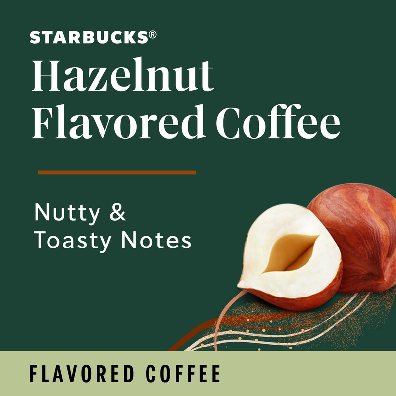 Starbucks Flavored Coffee K-Cup Pods, Hazelnut Flavored Coffee, Made without