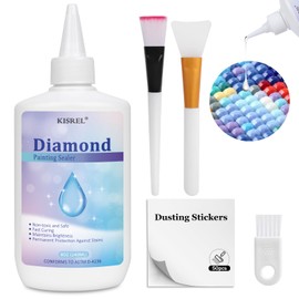 Diamond Painting Sealer, 8oz Diamond Painting Adhesive with Applicator, 5D Diamond Painting Glue Sealer Permanent Hold, Shine Effect Conserver for Jigsaw Puzzles