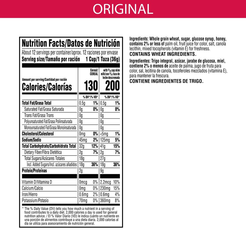 Kellogg's Honey Smacks Breakfast Cereal, Made with Whole Grain, 15.3