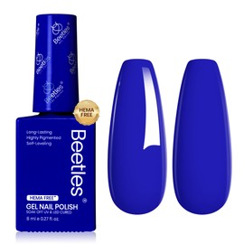 Beetles Blue Gel Nail Polish- Hema-Free Gel Nail Polish High Gloss Soak Off Eternal Royal BlueNail Polish Nail Art Manicure Salon Same Color Bottle