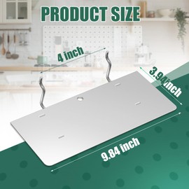 Funrous 4 Pack Pegboard Shelves Wall Organizer Peg Board Shelf Brackets Steel Tray Pegboard Accessories Organizing Tools for Craft Room Home Garage Nursery Workbench Kitchen(10 x 4 Inch,Silver)