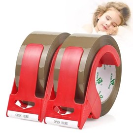 BOMEI PACK 2 rollos cinta de embalaje marrón silenciosa de 1.88 pulgadas x 110 yardas, cajas de grado industrial para mudanza, correo y almacenamiento