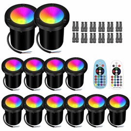 AGDJASA Low Voltage Landscape Lighting - 10W RGB Landscape Lights with Color Changing, 12V-24V Waterproof In-Ground Lights,Outdoor Landscape Lighting for Yard Walkway Garden (12)