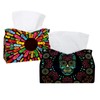 2 Pack Tissue Box Cover Holder, Floral Skull Head Rectangle