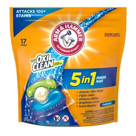 Arm & Hammer plus OxiClean 5-in-1 Power Paks, 17 Count (Packaging may vary)