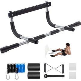 Ally Peaks Pull up Bar for Doorway | Thickened Steel Max Limit 440 Lbs Upper Bod - Silver1