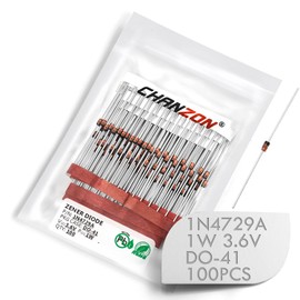 Chanzon 1N4729A 1N4729 Power Zener Diode 1W 3.6V DO-41 (DO-204AL) Axial Diodes 1 Watt 3.6 Volt 3V6 (Pack of 100)