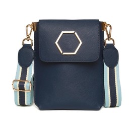 Alice Wheeler Women's Brompton Honeycomb Cross Body Bag Crossbody, Navy
