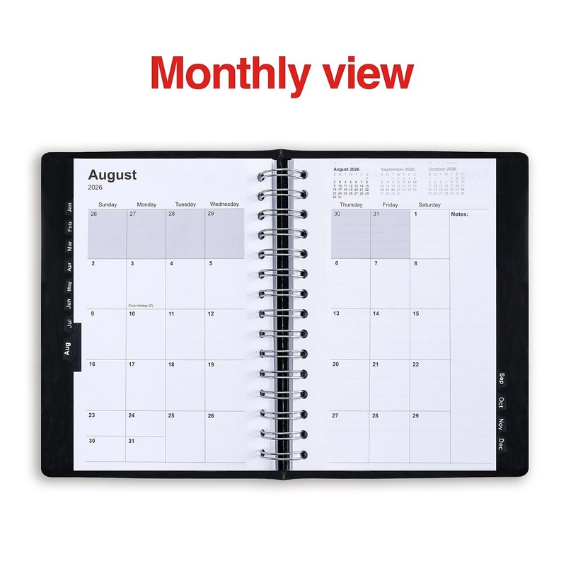 Staples 2026 Year 5" x 8" Daily Appointment Book, Black
