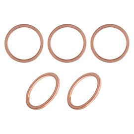 DTGN 22mmx27mmx1.5mm(IDxODxT) Flat Copper Sealing Washers - 5Pack - Good for Industrial Machinery M22 Screws - Copper Flat Ring Gaskets