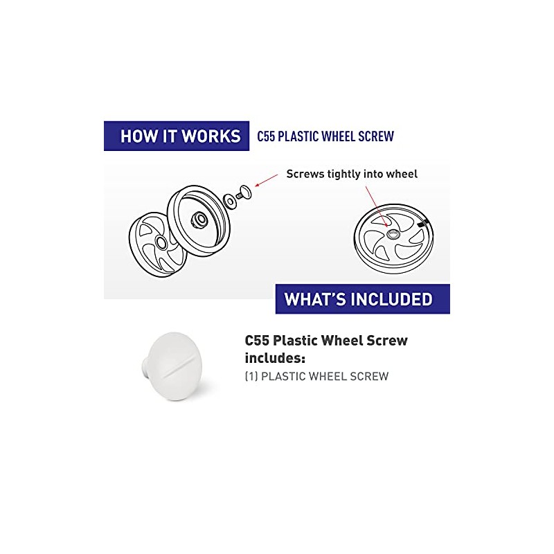 Zodiac C55 Plastic Wheel Screw Replacement