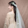 White Garland Veil Green Branch Exquisite Elegance Manual Satin Garland