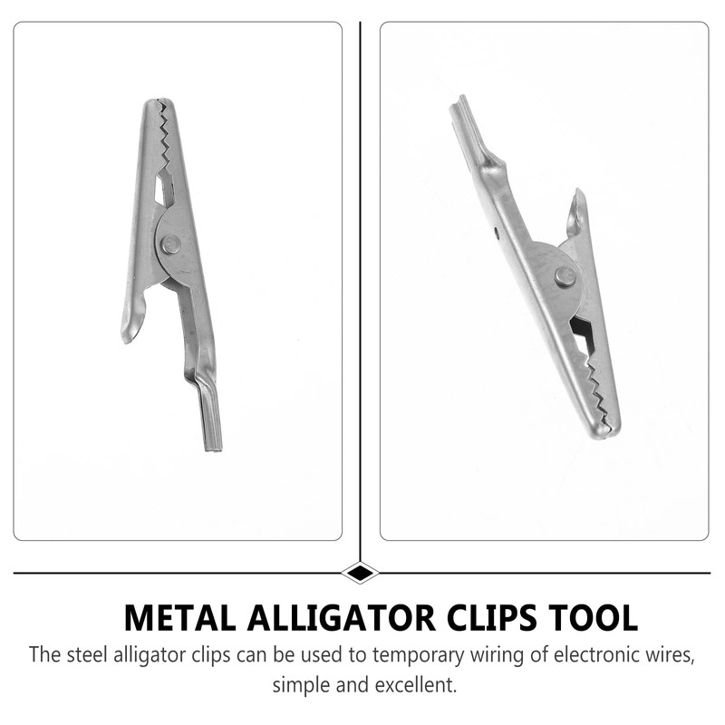 Uonlytech 10pcs Alligator Clips Stainless Steel Clamps Quick Testing
