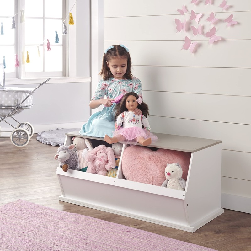 Badger Basket Two Bin Stackable Toy Storage Cubby Organizer -