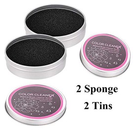 Juego de 2 brochas de maquillaje, esponja limpiadora para sombra de ojos o rubor, herramienta de esponja para quitar el color