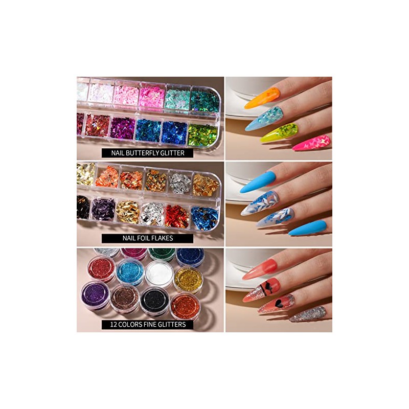 FANDAMEI Nail Art Kit - Design Tools with Brushes, Dotting