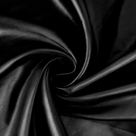 Satin Fabric Sold by the Metre 155 cm x 92 cm Black Fabric Shiny and Silky Lining Fabric Satin Fabric for Wedding Dresses Dress Making DIY Tablecloths Sewing (Black)