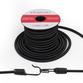 DIY Bungee Cord Kit | Easy Assembly Custom Length Bungee Cord with Hooks | No Tools Required | 10m Industrial Strength Cord + 20 Hooks
