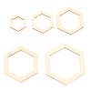 205Pcs Hexagonal Wooden Cutouts 5 Sizes Light Durable Odourless Blank