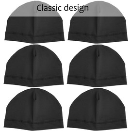 Skull Caps Black Beanie Hats Under Helmet Liner Cycling Cooling Running Sweat Wicking Skullcap Cap Fits Motorcycle Skull Hard Hat Helmets Sleeping Caps for Men (Black Pack)
