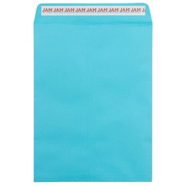 JAM PAPER 9 x 12 Open End Colored Catalog Envelopes with Peel and Seal Closure - Blue - 100/Pack
