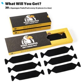 Gomake Vinyl Squeegee Buffer 30PCS Pre-Cut Felt Microfiber Squeegee Pads for Window Tint Wet or Dry Vinyl/PPF Application (Black)