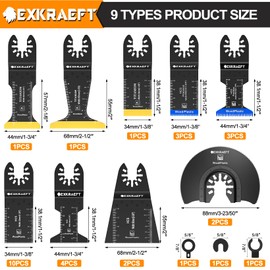 EXKRAEFT 30Pcs Titanium Multitool Blade Kits for Metal Wood and Drywall, Japanese Tooth Multi Tool Blades, Universal Oscillating Saw Accessories Fit Milwaukee Ryobi Rockwell Fein and More
