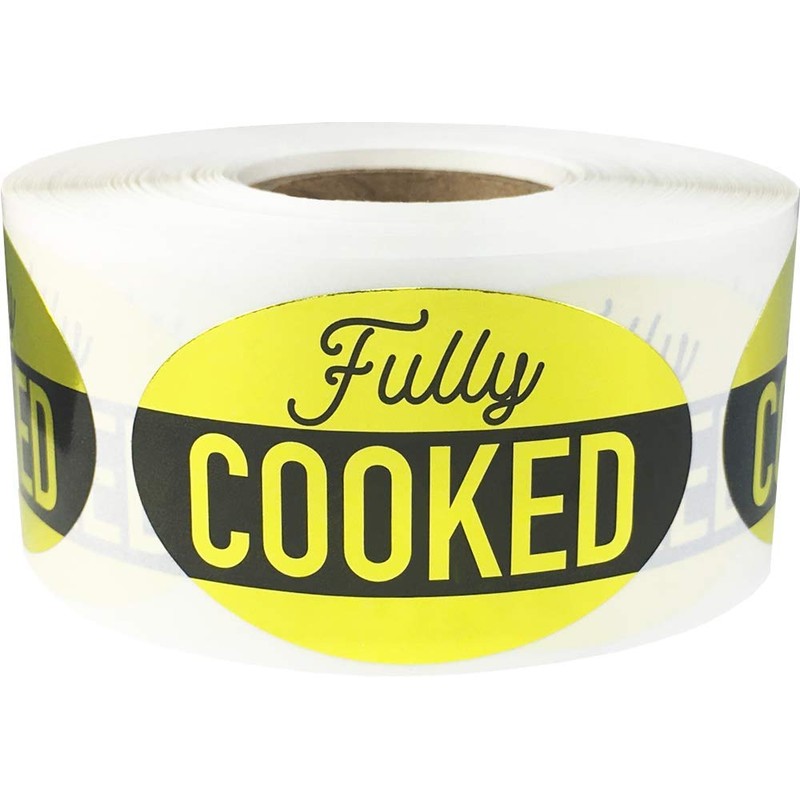 Fully Cooked Grocery Store Food Labels 1.25 x 2 Inch