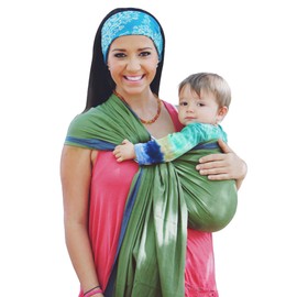 Hip Baby Wrap - Infant Wrap Carrier for Newborns & Toddlers - Soft Cotton Baby Wrap for Comfortable Babywearing - Ideal for Nursing and Infant Shower Gifts - Adjustable Baby Sling, 8-35 lbs - Fern