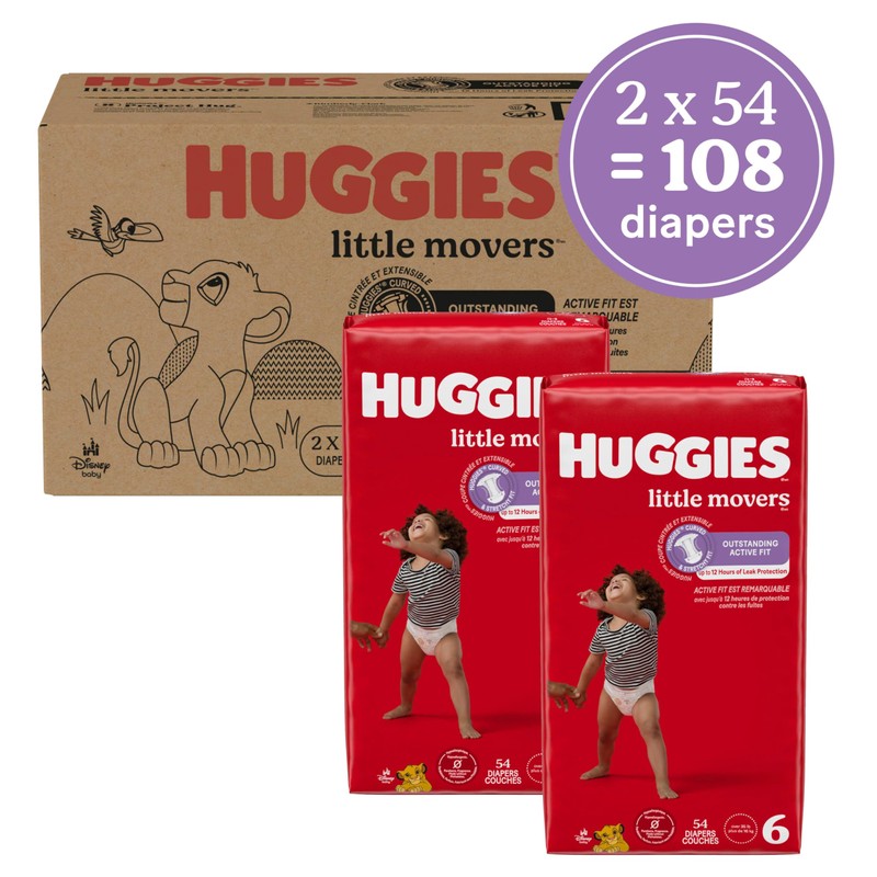 Huggies Size 6 Diapers, Little Movers Baby Diapers, Size 6