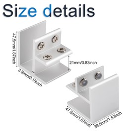 INCREWAY Glass Clamp, Adjustable 90 Degree Glass Clips, Aluminum Alloy Glass Shelf Bracket, Glass Holder Connector for 18-20mm Thick Glass, Pack of 4