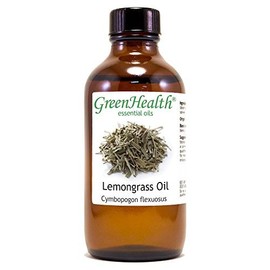 GreenHealth Lemongrass Essential Oil - 4 fl oz (118 ml) Glass Bottle with Cap - 100% Pure Essential Oil