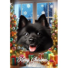 Schipperke - Best of Breed Christmas Garden Flag 12" x 17"