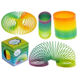 BLUECHOLON Regenbogen-Spirale, 6,5 cm, Kunststofffeder mit Farbverlauf, Geschenkset