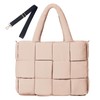 NAARIIAN Tote Bag for Women Hand Woven Puffy Tote Handbag Large Cross body bags for work travel gym, Beige, Large