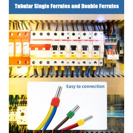 LEAZZLE 1200 Piece Wire End Ferrules Set, Twin Wire End Ferrules Set, Includes Single Wire End Ferrules 0.3 ~ 16 mm² and 0.5 ~ 6 mm² Twin Wire End Ferrules for DIY Electronic Products