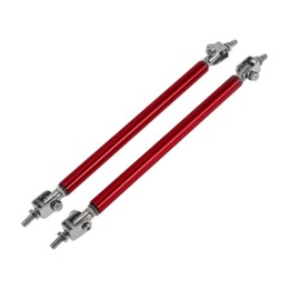 Partuto 2pcs 15cm/5.91in Car Splitter Support Rods Adjustable Front Rear Bumper Lip Splitter Strut Rod Tie Support Bars Aluminum Alloy Red