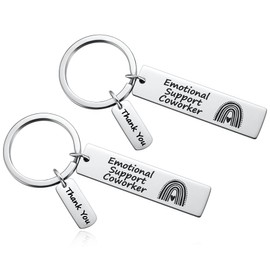Ukodnus 2PC Emotional Support Coworker Keychain, Employee Leaving Gift, Colleague Appreciation Gifts, Retirement Present for Retired Coworker Going Away