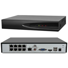 PANOEAGLE 4K 8CH NVR Network Video Recorder for Security Camera System, Support 12MP/4K/2K/ 8MP/5MP/3MP/1080P PoE Camera, Motion Alarm, 24/7 Recording, Smart Playback,1 SATA Ports (HDD not Included)