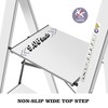KINGRACK Aluminium 4 Step Ladder, Lightweight Step Stool with Non-Slip