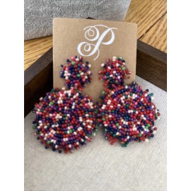 Plunder Design Fashion Jewelry Zoey Seed Beads Multi Color Drop Dangle Earrings