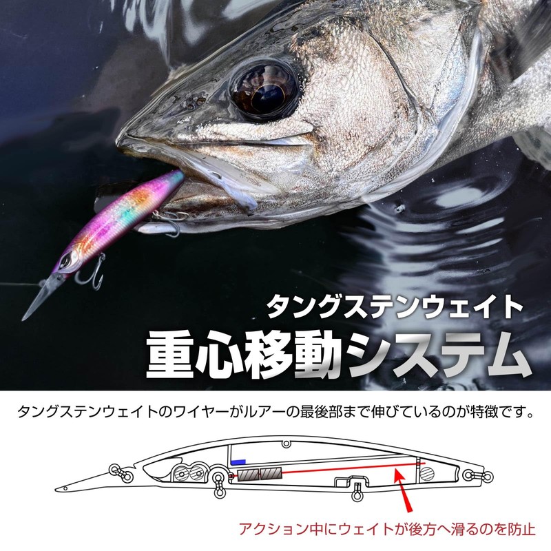 waku fimac Sinking Minnow 125mm 26g Tungsten Weight Transfer System