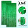 KERNOWO Tinsel Curtain, Green Glitter, Pack of 2 Party Curtains,